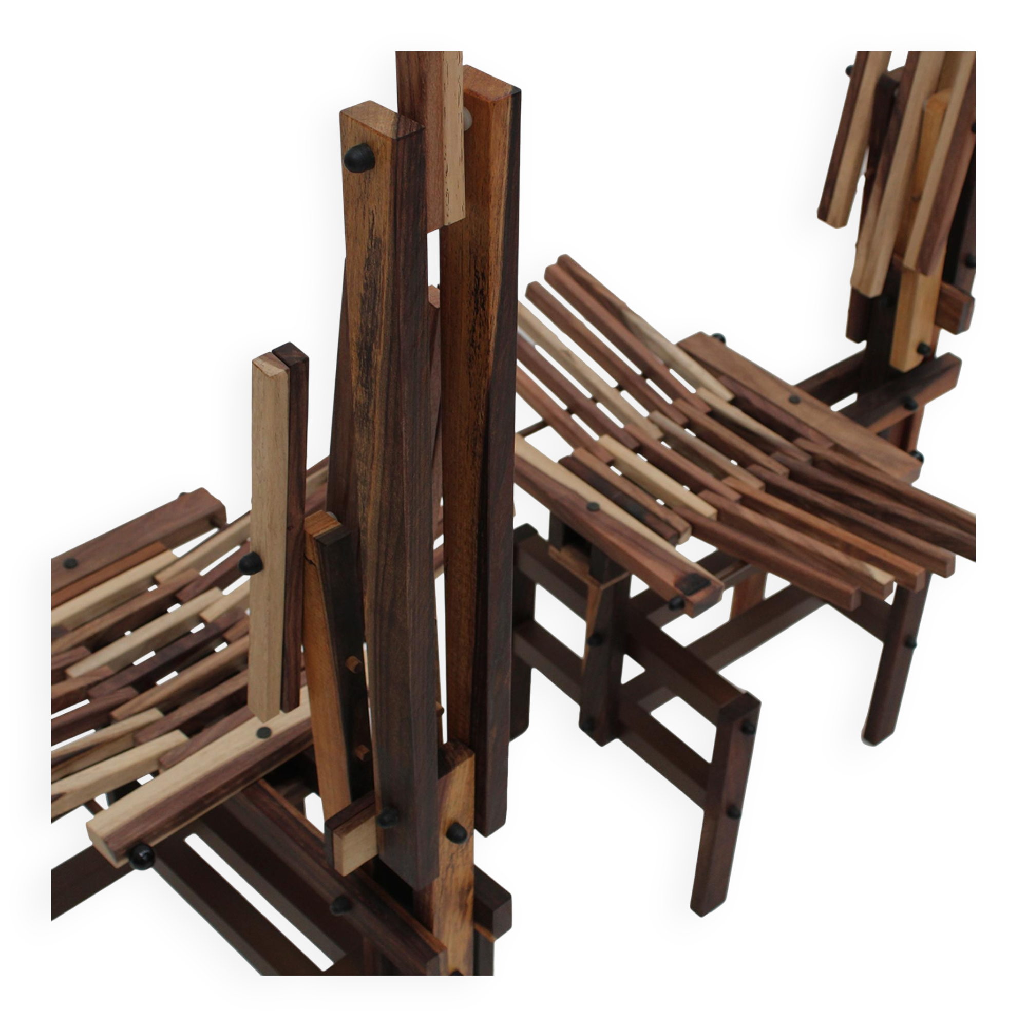 Italian Sculptural Wooden Chairs Sono by Anacleto Spazzapan, 1980s, Set of Two