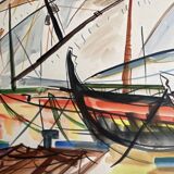 Watercolor/drawing on thick paper signed abadie