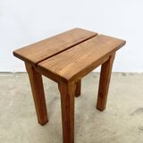 Brutalist oak stool