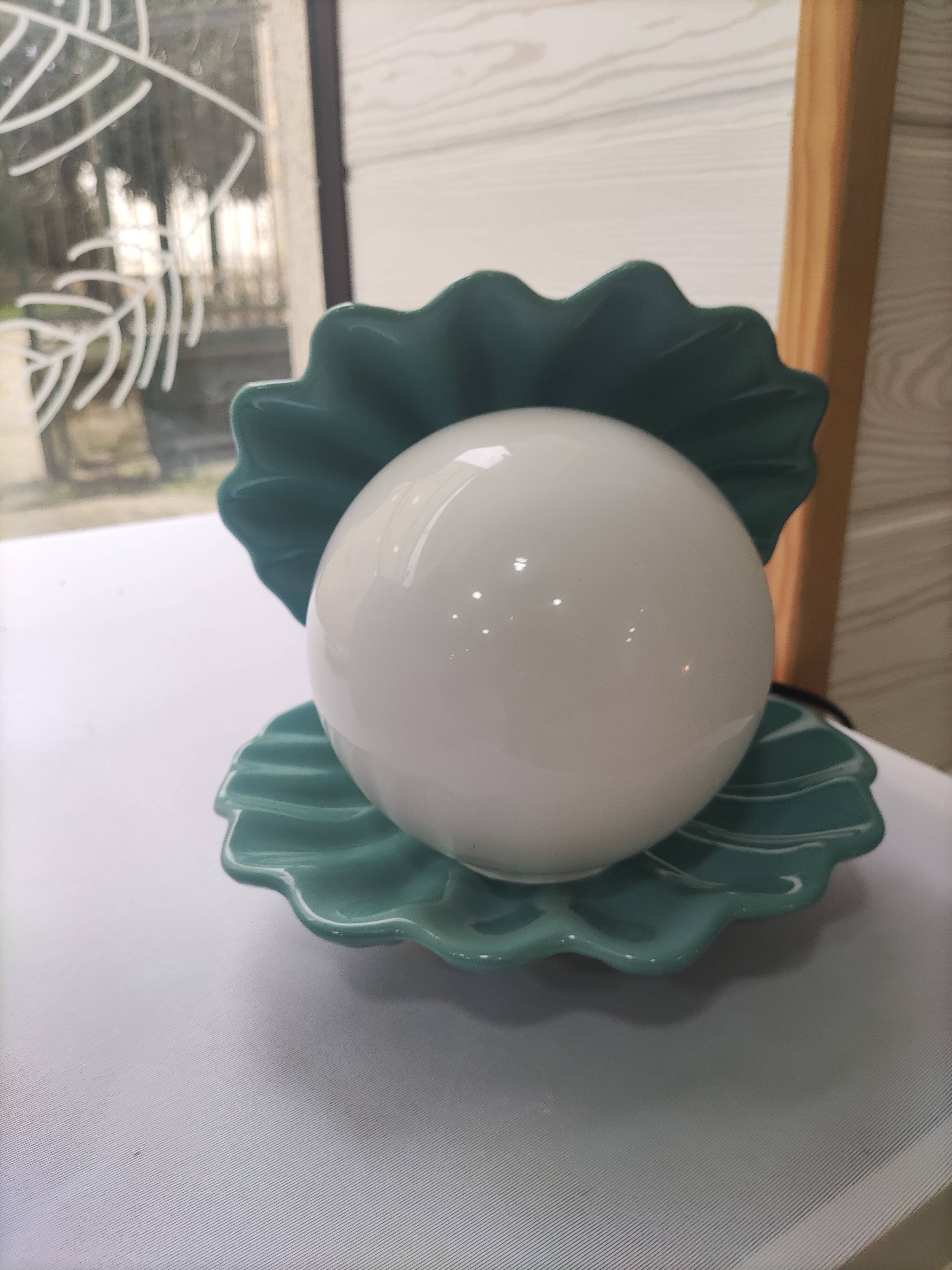 Shell lamp year 70 vintage ceramic