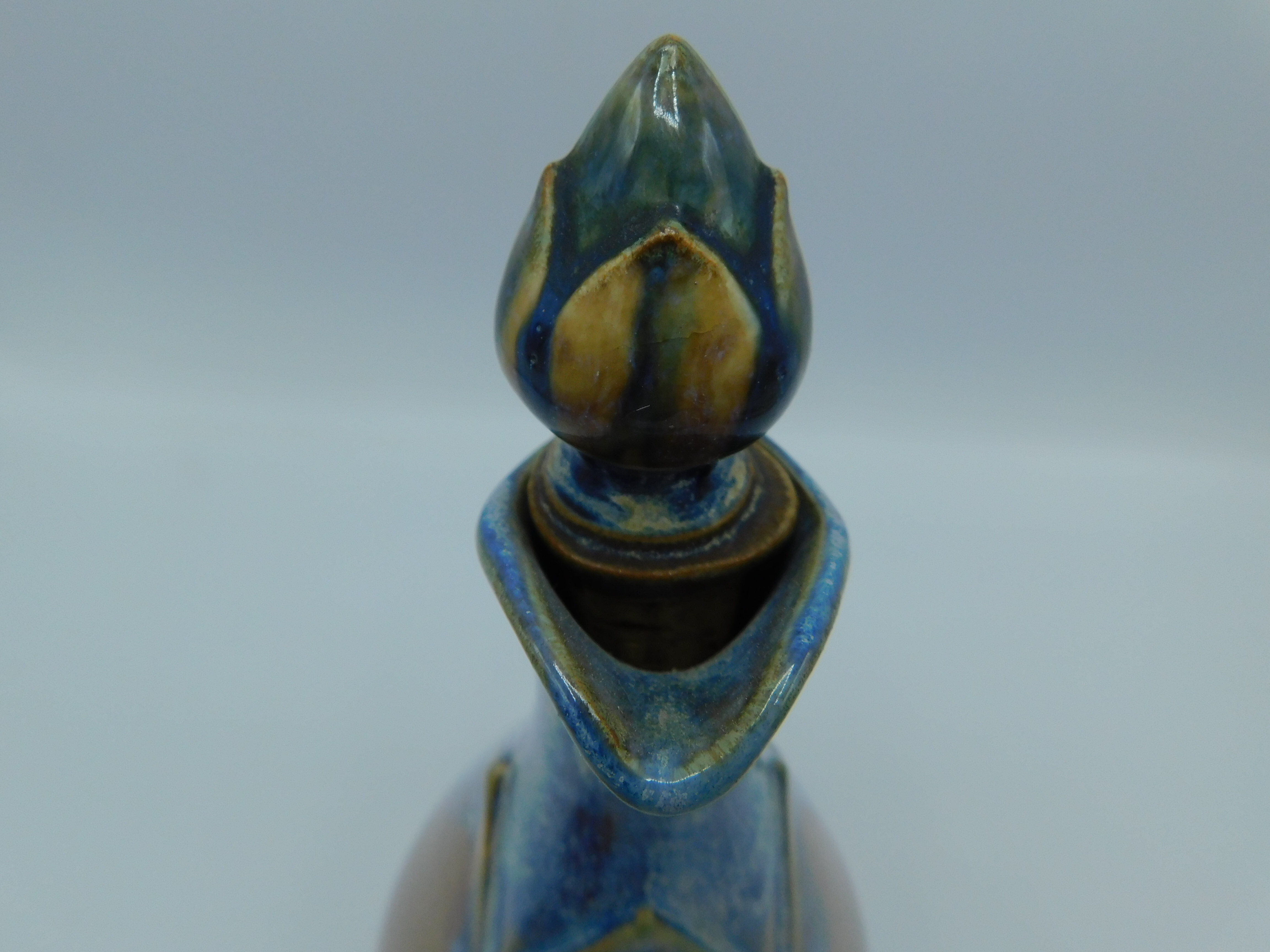 Carafe à liqueur Denbac bleu et chocolat