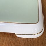 Important vintage trivet in celadon green faience by Villeroy & Boch.