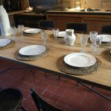 Wood and iron dining table