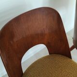 Set of 4 TON 515 / 2 chairs by Oswald Haerdtl (Thonet) wood and mustard fabric