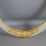 Old Art-Deco oval wood -stucco frame, 56x41 cm, 50x35 cm SB leaf