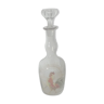 Carafe en verre emaille decor au coq fin 19 eme