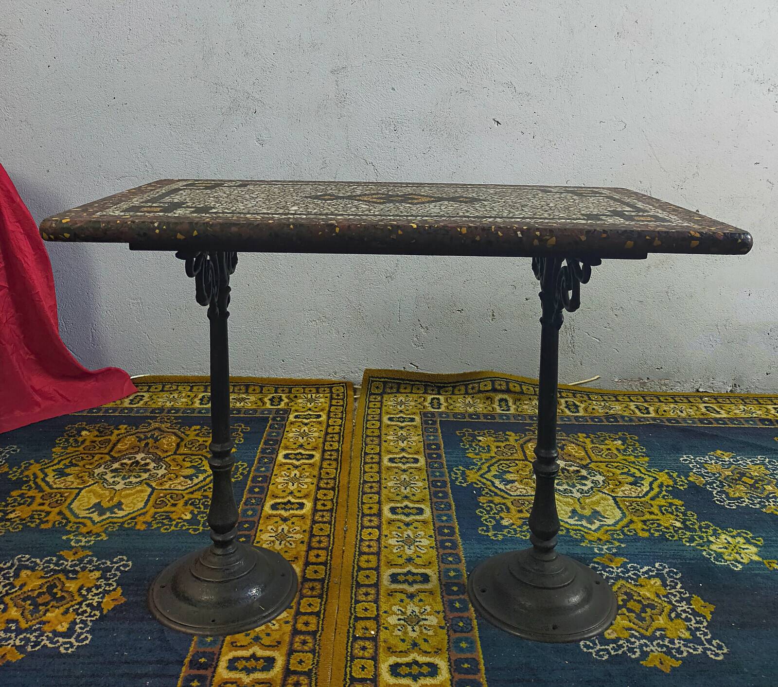 Table bistrot fonte et Terrazzo début 20ème