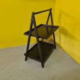 Ebonized Wooden Folding Side Table/Etagère, Mid 20th Century