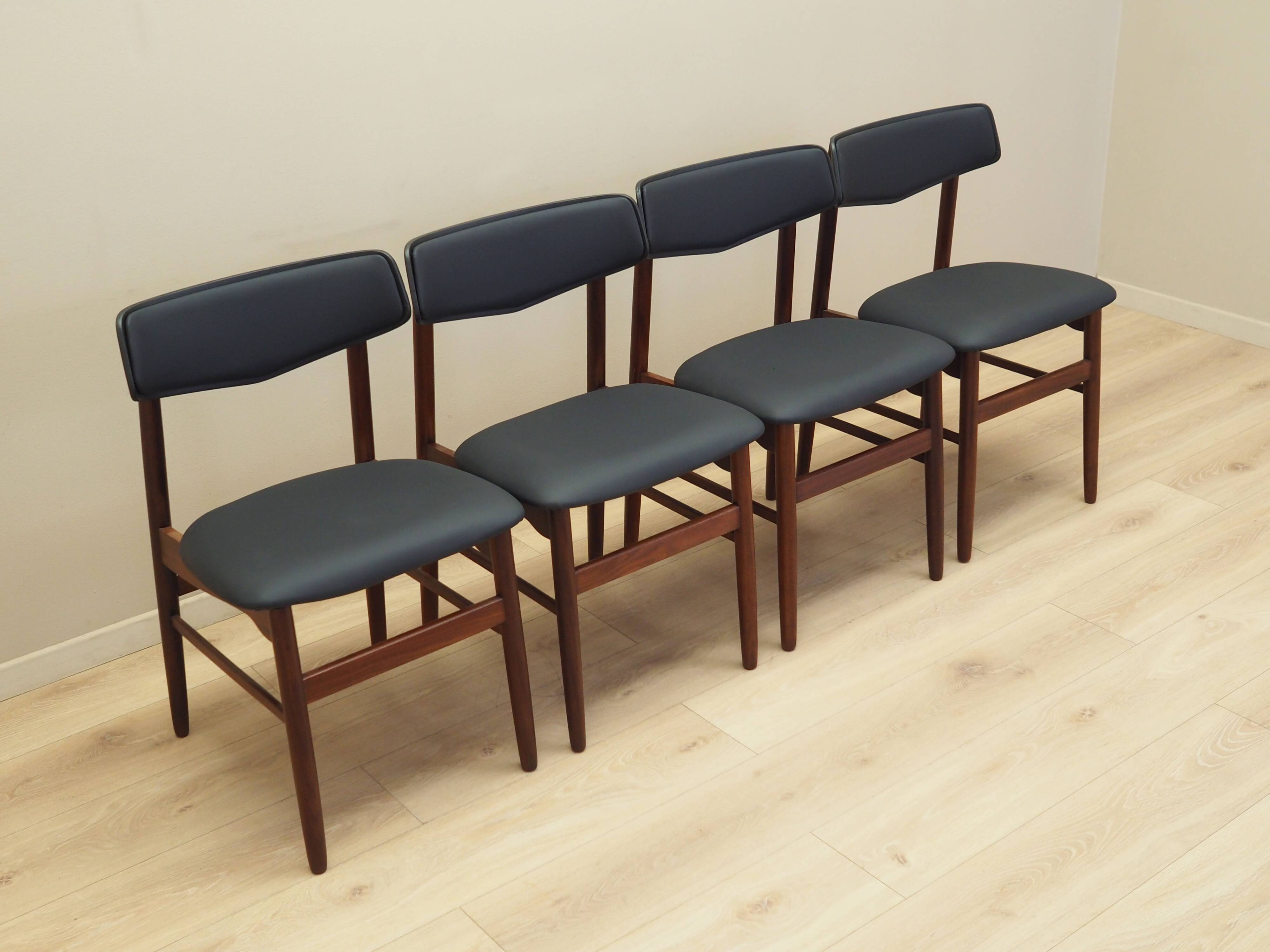 Set of four teak chairs, Danish design, 1960s, production: Denmark