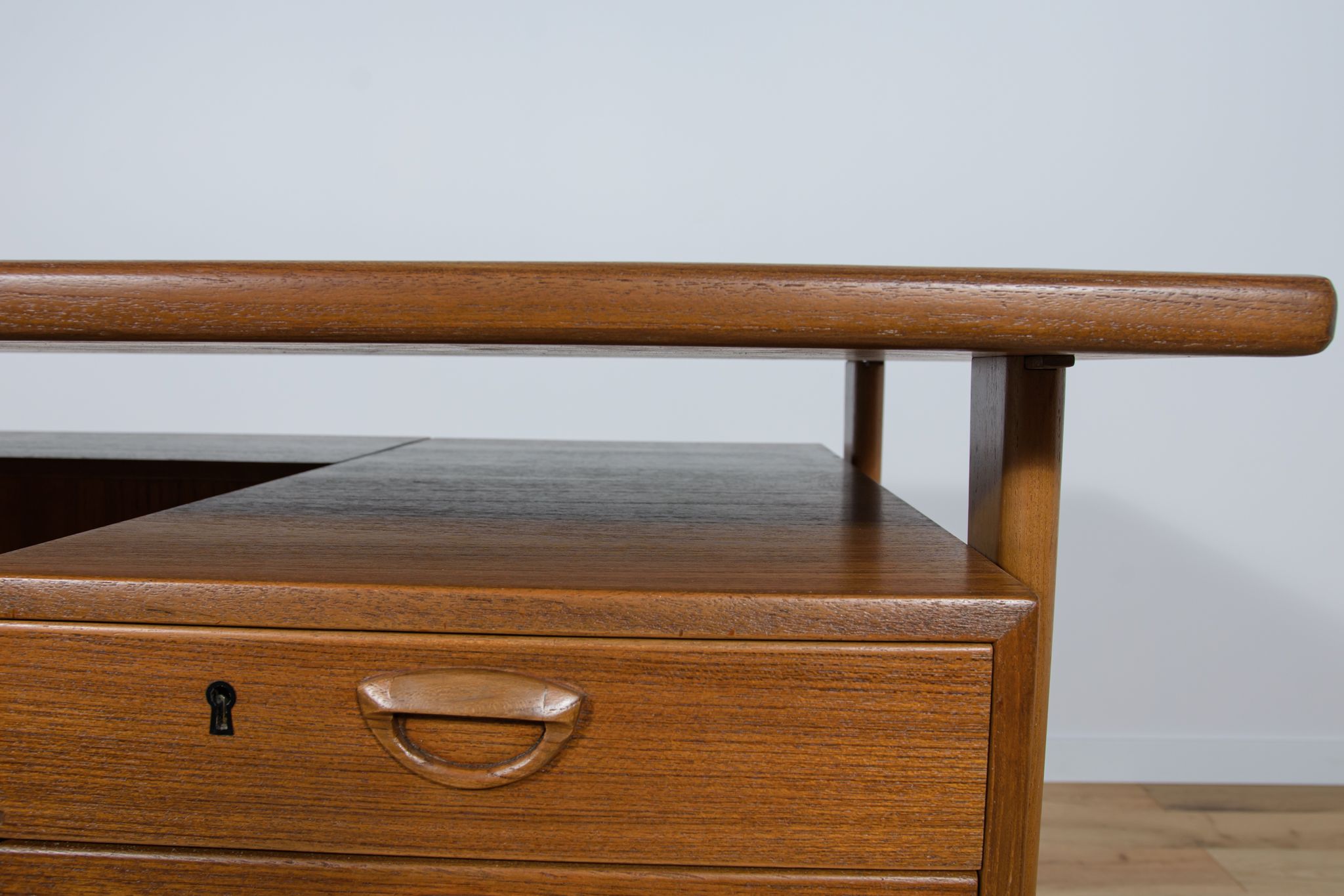 Mid-Century Danish Teak Desk by Kai Kristiansen for Feldballes Møbelfabrik, 1960s