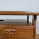 Mid-Century Danish Teak Desk by Kai Kristiansen for Feldballes Møbelfabrik, 1960s