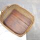 Panier vintage en rotin et en bois