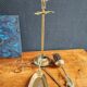 Vintage Brass Fireplace Tools Cat Decor