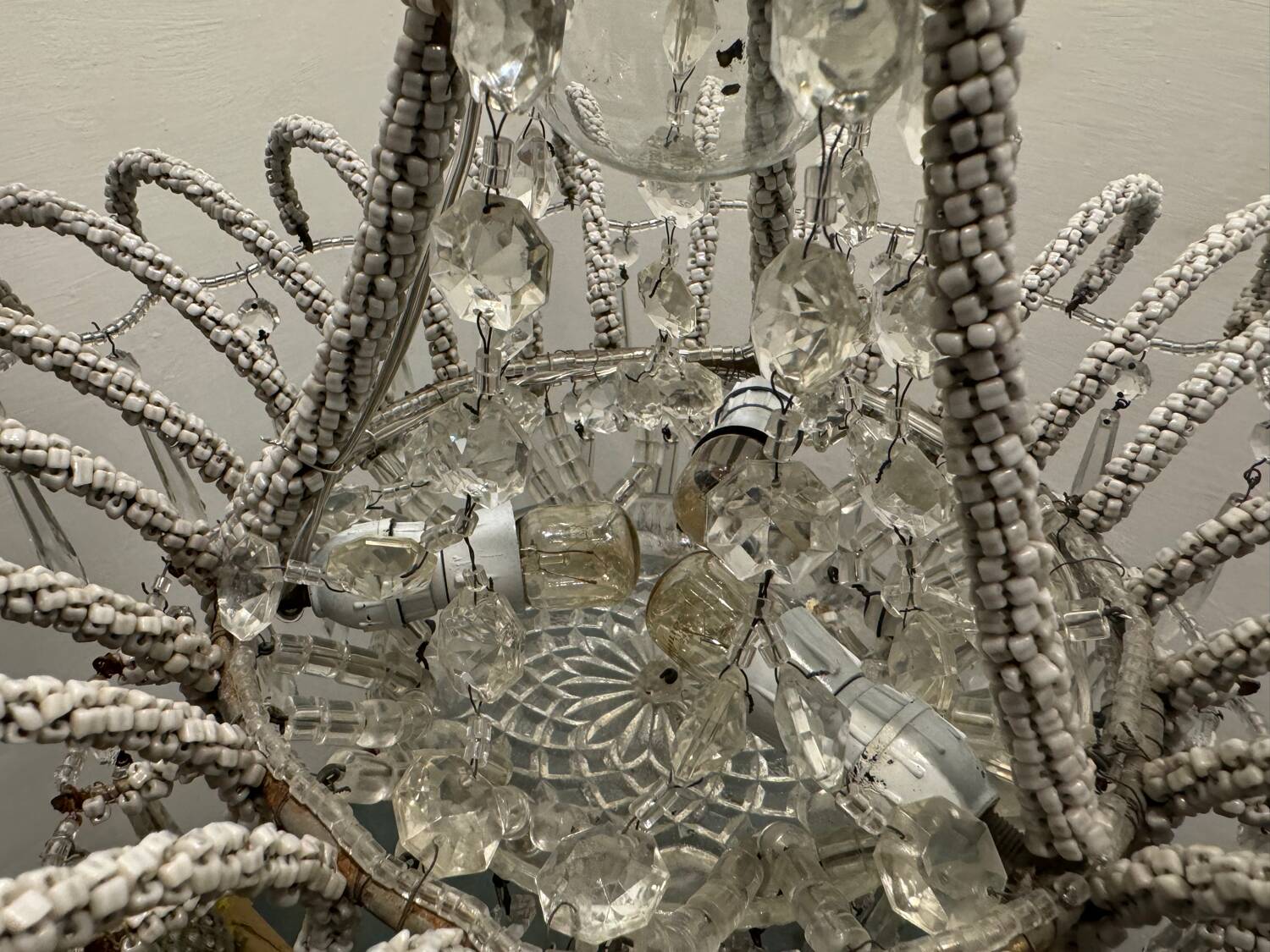 Vintage Italian Crystal Beaded Light Pendant 1960’s