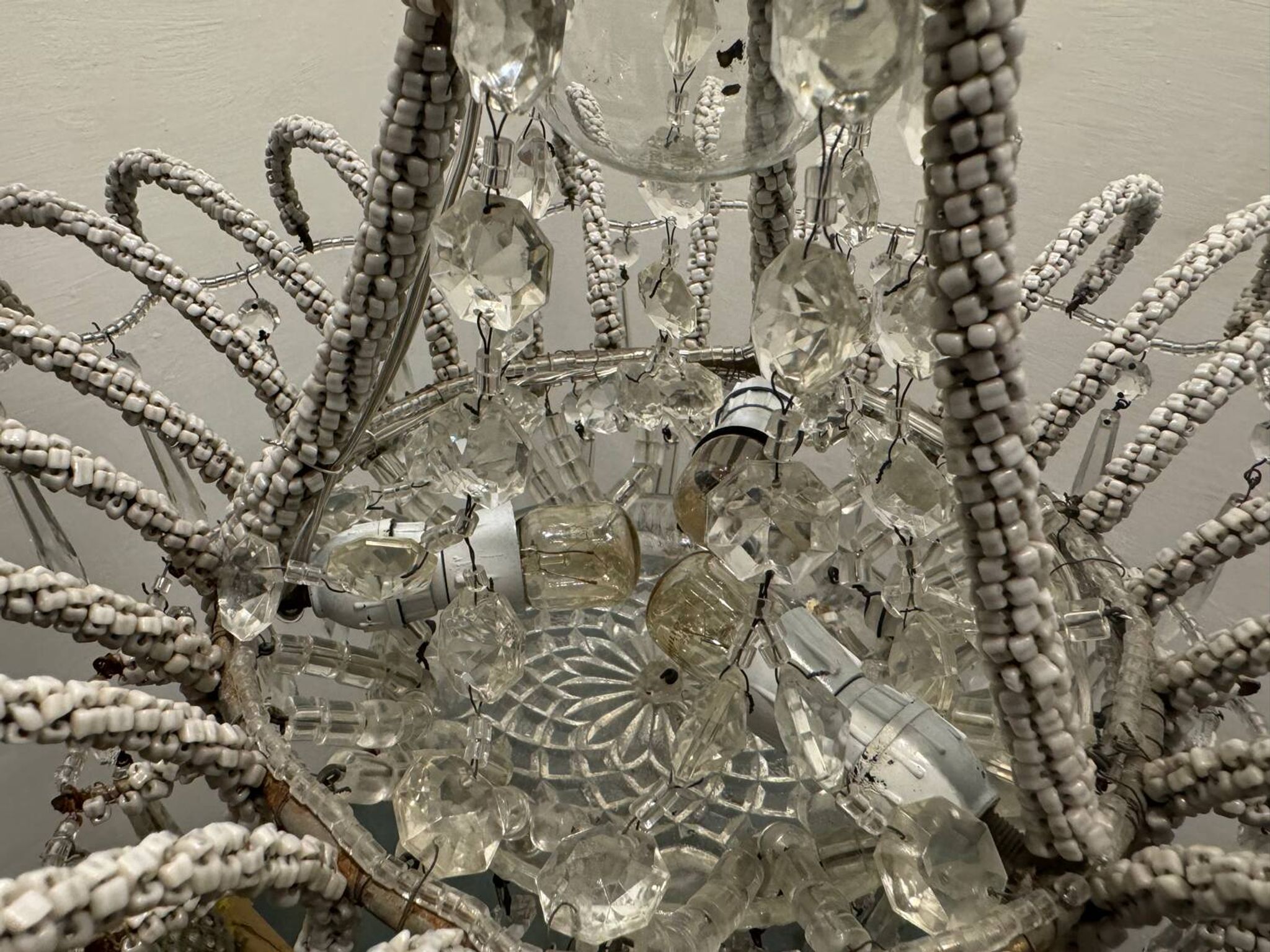 Suspension vintage en perles de cristal italiennes des années 1960