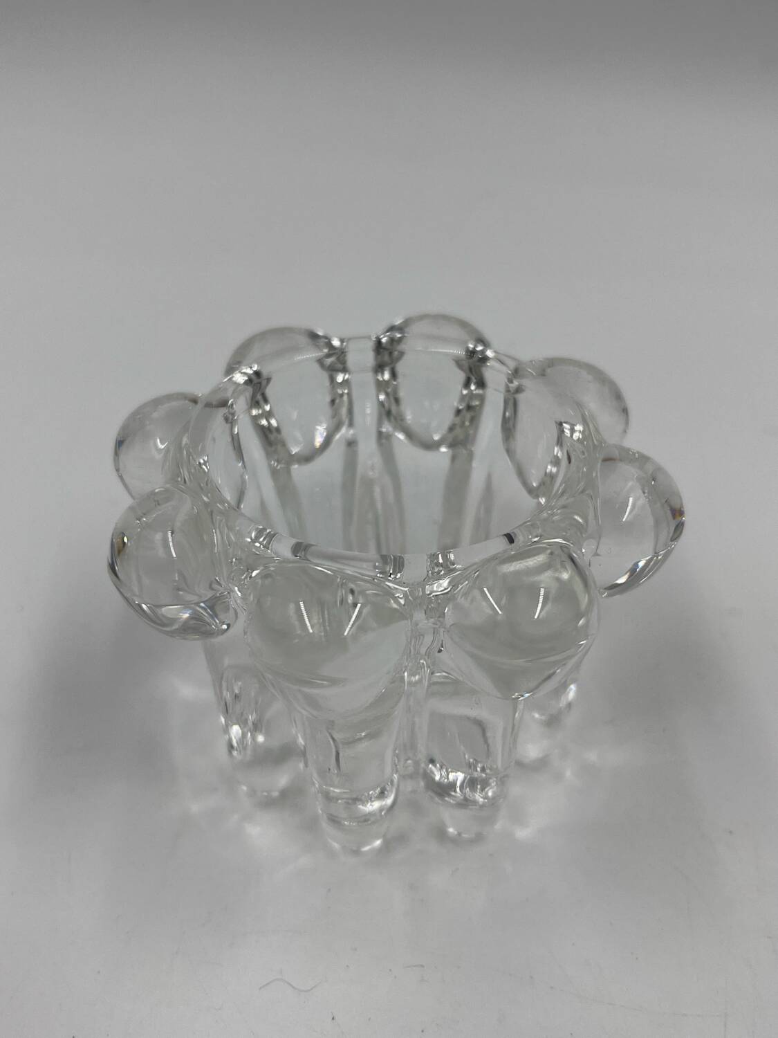 Glass candle holder duo