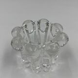 Glass candle holder duo