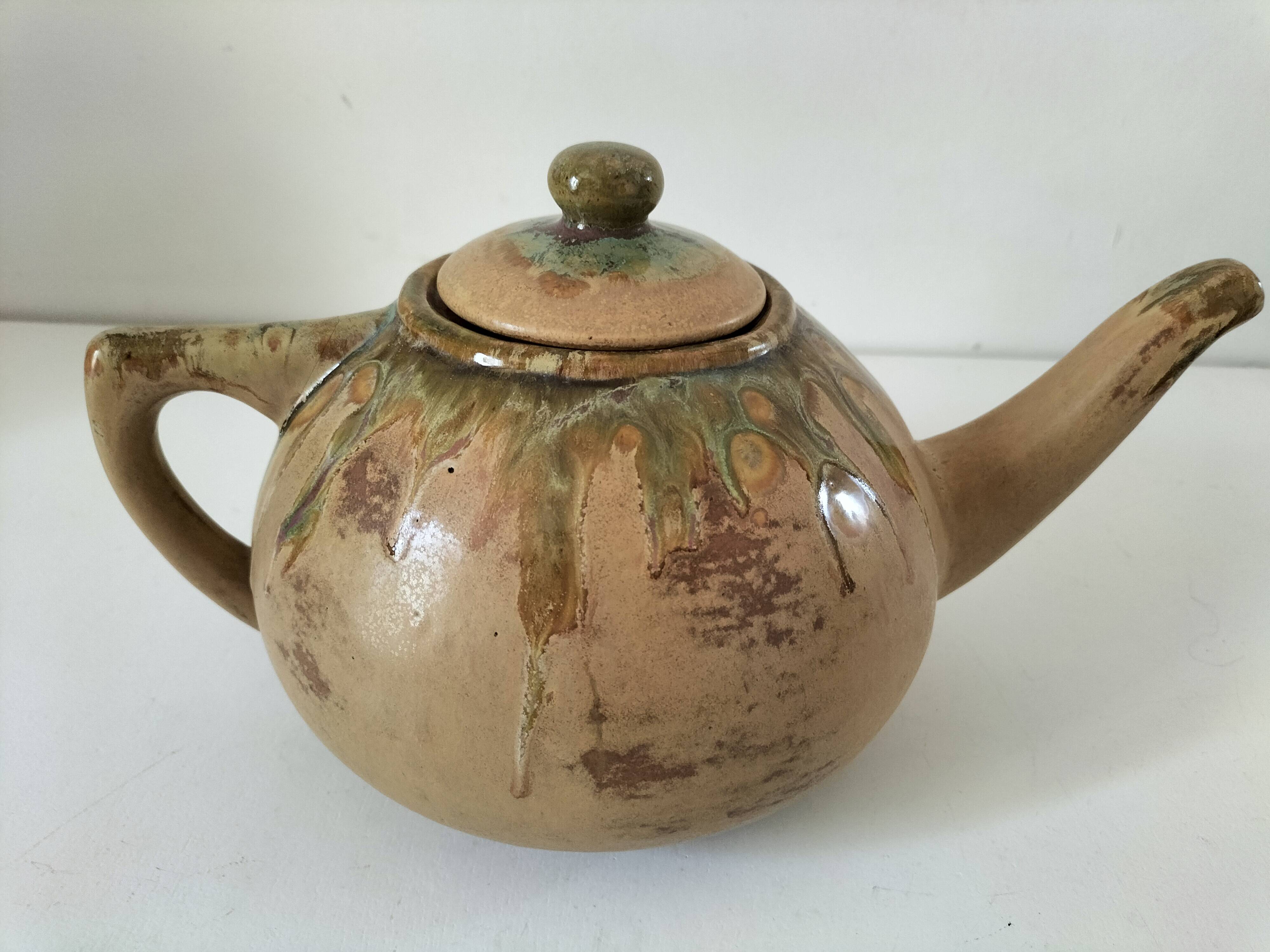Grandet teapot in flamed stoneware Pierrefonds – Heraldic Faience