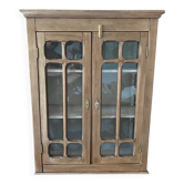 Petite vitrine parisienne bois brut