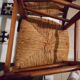 Lot of 3 old wooden chairs with straw seats
