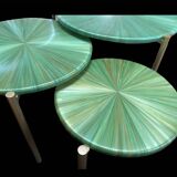 Straw marquetry nesting tables