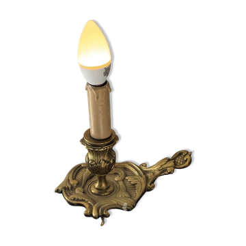 Petite lampe à poser ancienne classique dorée, H17 D12