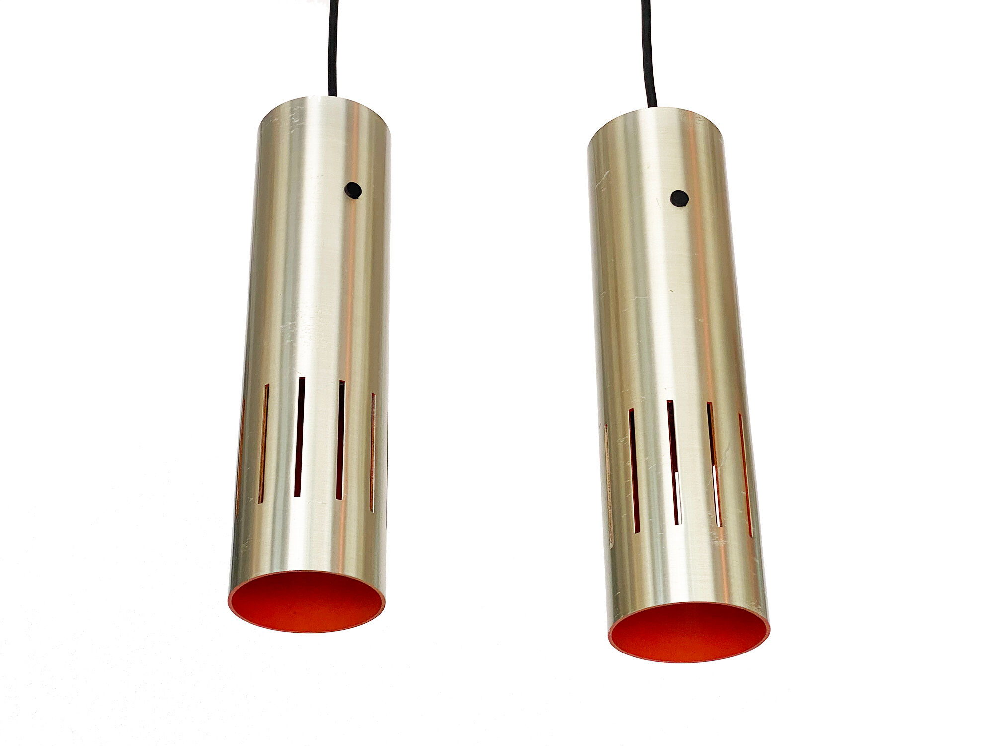 Pair of pendant lights "Trombone" by Jo Hammerborg for Fog & Mørup. Denmark 1960s