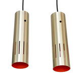 Pair of pendant lights "Trombone" by Jo Hammerborg for Fog & Mørup. Denmark 1960s