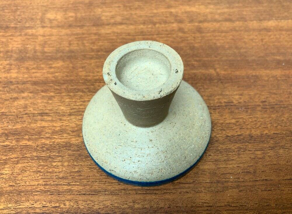 Danish ceramic candlestick from the mid-century by Herman A. Kähler for Hak, 1960s.