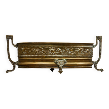 Neoclassical cache-pot in patinated brass, 19th century.