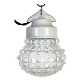 Vintage White Porcelain Pendant Light, 1970s
