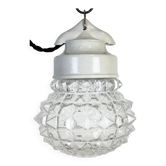 Vintage White Porcelain Pendant Light, 1970s