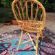 Series of 4 vintage rattan chairs.