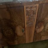 Wooden sideboard with mirror and marble top
