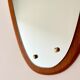 Vintage triangular wall mirror teak frame