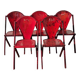 Set of 5 François Caruelle metal chairs