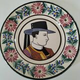 Antique HB Quimper plate – Portrait of a Breton – circa 1930