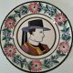 Antique HB Quimper plate – Breton portrait – circa 1930