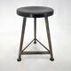 Vintage Industrial Iron Tripod Stool with Original Plastic Seat, 1950's