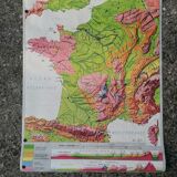 Old MDI map France geology and relief J.Bertin.