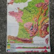 Old MDI map France geology and relief J.Bertin.