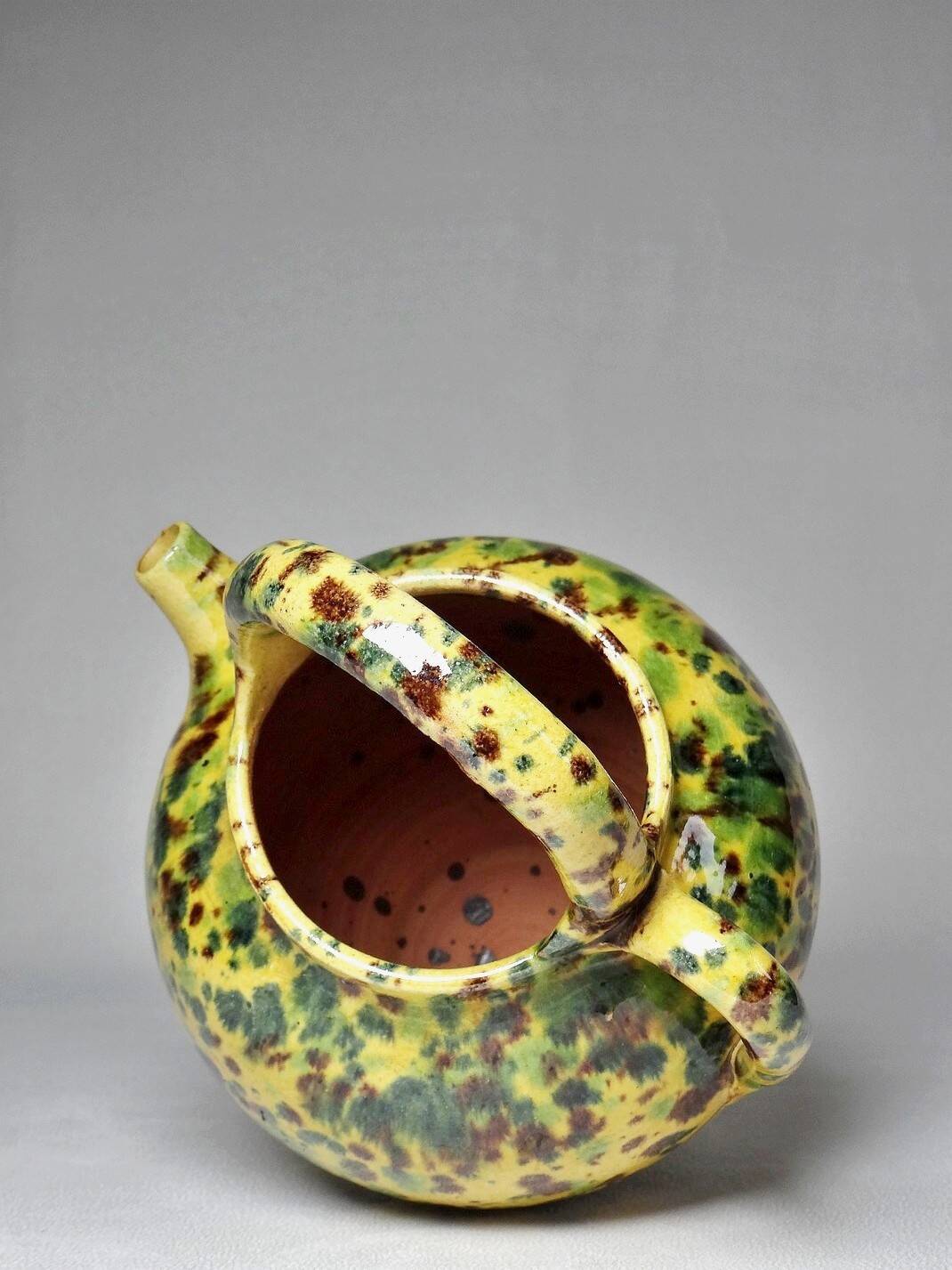 Pretty vintage terracotta glazed goat jug