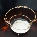 Salad bowl crystal of reims with servant