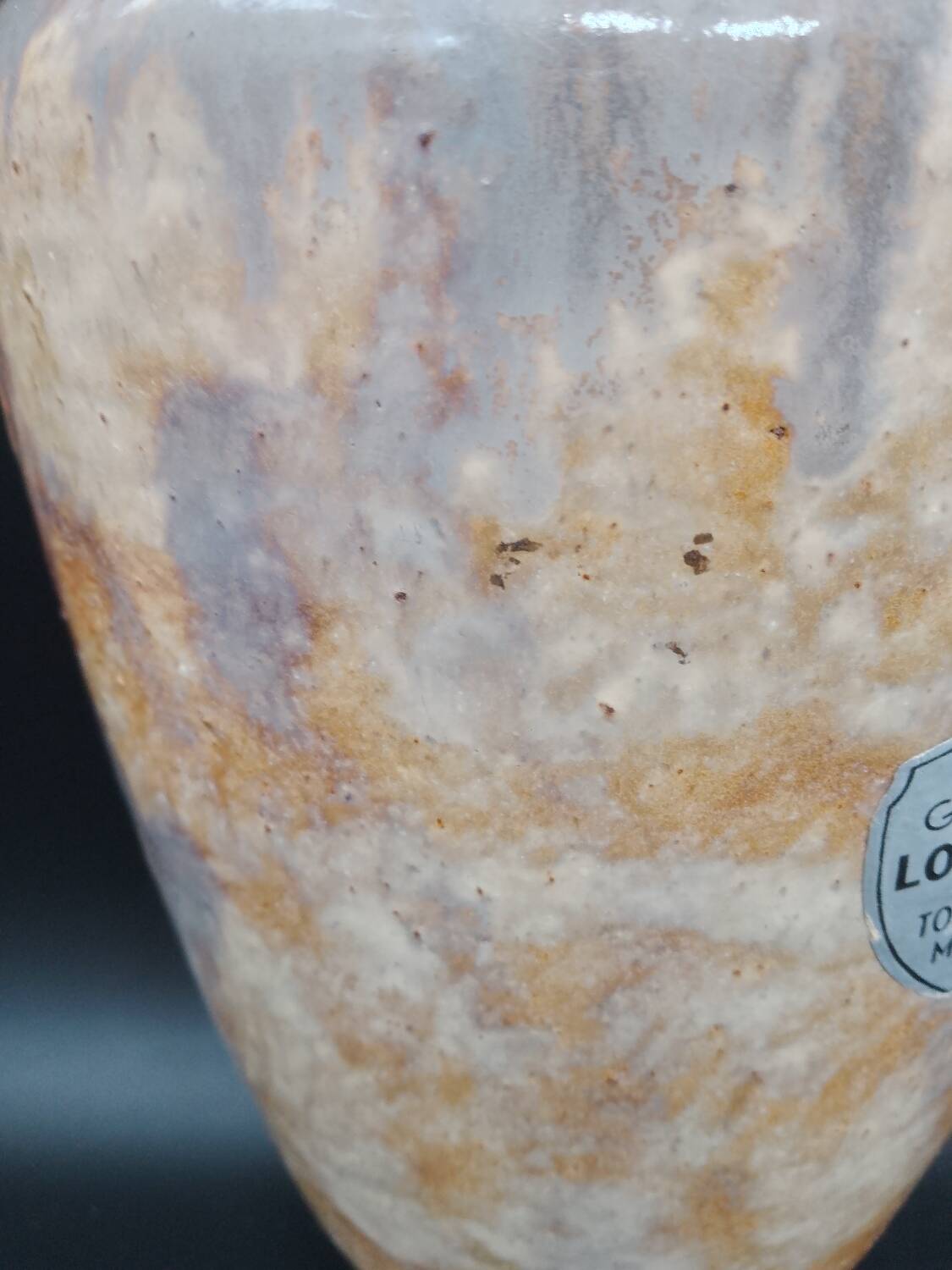Large stoneware vase from Bouffioulx signed Losson, Hand-turned 1960