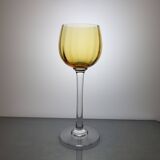 6 amber crystal wine glasses