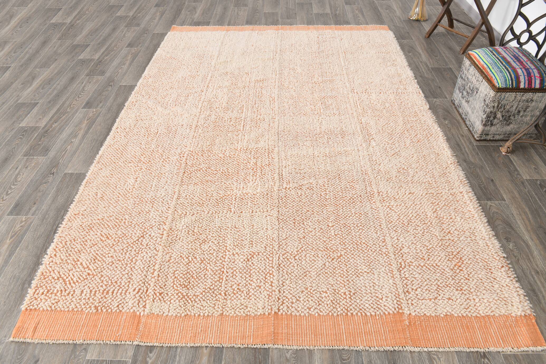 6x10 Rug For Living Room Soft Orange Vintage Rug, 200x307Cm SK 34952