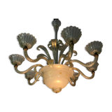 Murano glass chandelier circa 1940 with 8 arms of light