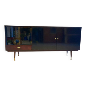 Vintage enfilade design 60s/70s – wood and black lacquer