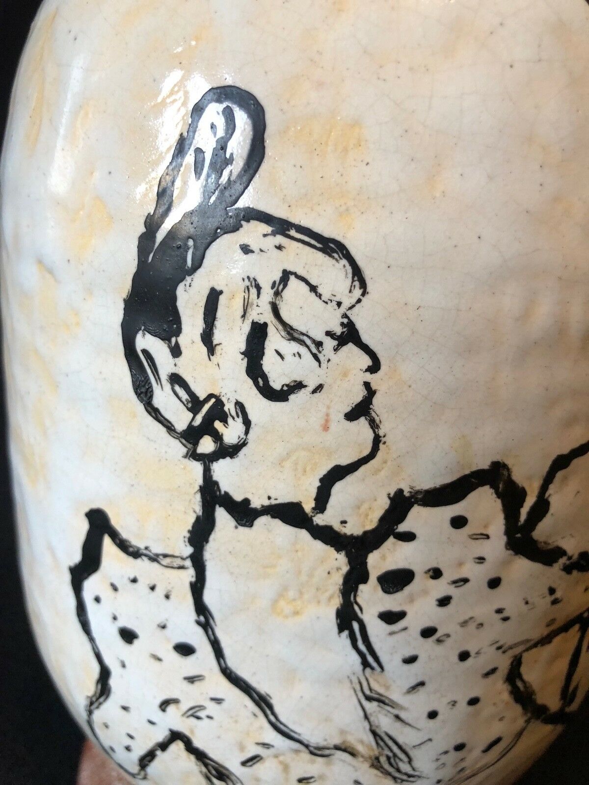 Vase Henri de Toulouse-Lautrec follower La goulue and Valentin le Désossé circa 1950
