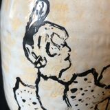 Vase Henri de Toulouse-Lautrec follower La goulue and Valentin le Désossé circa 1950